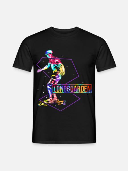 Waghalsiger Longboard Stuntfahrer - Männer T-Shirt - Schwarz