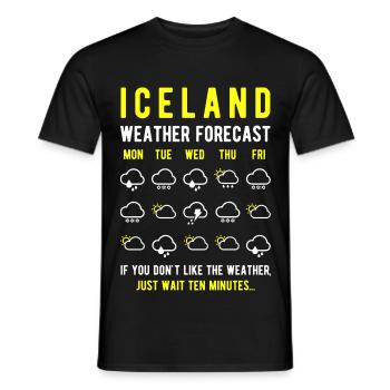 Island Wettervorhersage Iceland Wetter - Männer T-Shirt - Schwarz - Vorne - AI Model Male 178 light (178cm)