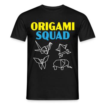 Origami Squad Papierkunst Origami Papier Japanisch - Männer T-Shirt - Schwarz - Vorne - AI Model Male 178 light (178cm)