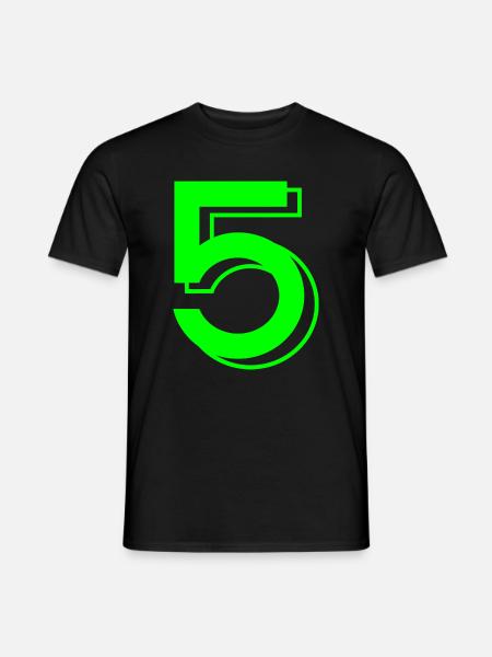 Neon Fünf Logo - Männer T-Shirt - Schwarz