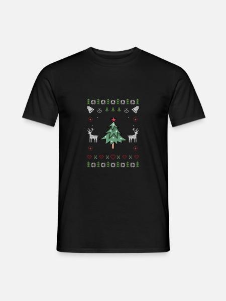 Weihnachtsbaum Ugly Christmas - Männer T-Shirt - Schwarz