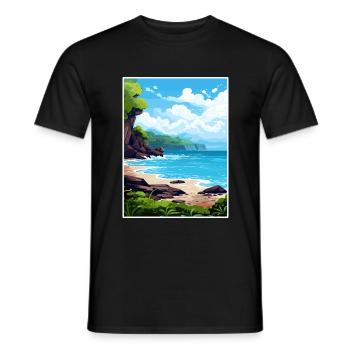 Papagayo Halbinsel Costa Rica Reiseposter - Männer T-Shirt - Schwarz - Vorne - AI Model Male 178 light (178cm)