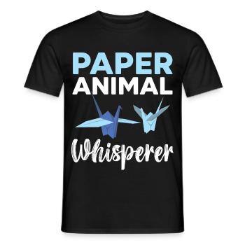 Papiertierflüsterer Papierkunst Japanische Kunst - Männer T-Shirt - Schwarz - Vorne - AI Model Male 178 light (178cm)