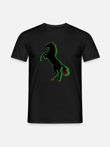 Pferd - Männer T-Shirt - Schwarz