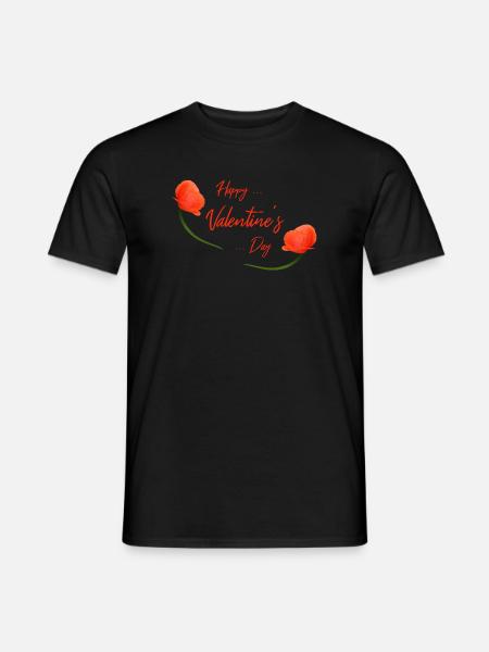 valentines day poppy - Männer T-Shirt - Schwarz