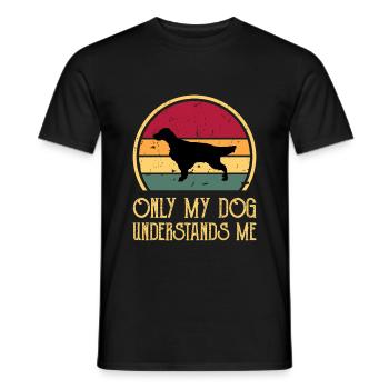 Englisch Setter Hundeliebhaber Silhouette Vintage Sonnenuntergang - Männer T-Shirt - Schwarz - Vorne - AI Model Male 178 light (178cm)