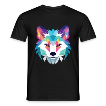 Polarfuchs Bunte Aquarell-Tierillustration - Männer T-Shirt - Schwarz - Vorne - AI Model Male 178 light (178cm)