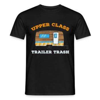 Upper Class Trailer Trash Campingwagen Caravan - Männer T-Shirt - Schwarz - Vorne - AI Model Male 178 light (178cm)