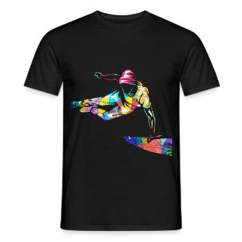 Draufgängerischer Parkour Traceur - Männer T-Shirt - Schwarz - Vorne - AI Model Male 178 light (178cm)