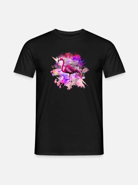 Flamingo - Männer T-Shirt - Schwarz