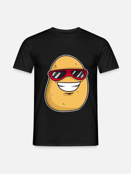 Goldgelbe Kartoffel Pommesbude - Männer T-Shirt - Schwarz