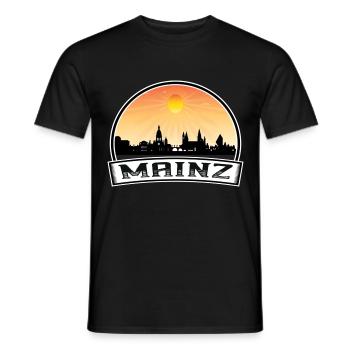 Mainz Deutschland Skyline Vintage Sunset Travel Souven - Männer T-Shirt - Schwarz - Vorne - AI Model Male 178 light (178cm)