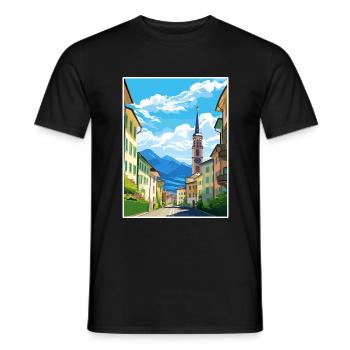 Bozen Italien Vintage Reiseposter WPA Souvenir - Männer T-Shirt - Schwarz - Vorne - AI Model Male 178 light (178cm)