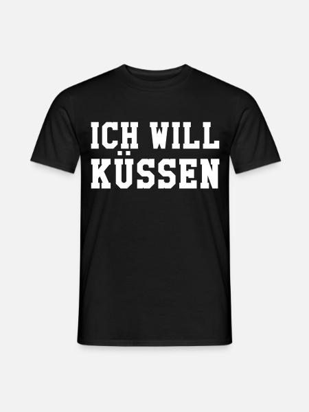 Ich will küssen - Männer T-Shirt - Schwarz