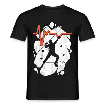 Klettern Bouldern Boulder Bergsteiger Kletterer - Männer T-Shirt - Schwarz - Vorne - AI Model Male 178 light (178cm)