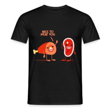 Saftiges Steak Fleischerhandwerk - Männer T-Shirt - Schwarz - Vorne - AI Model Male 178 light (178cm)