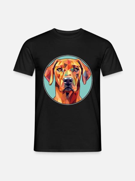 Rhodesian Ridgeback Hund Buntes Glas Buntes Auto - Männer T-Shirt - Schwarz