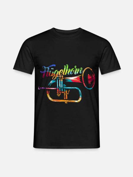 Schwungvoller Flügelhorn Spieler - Männer T-Shirt - Schwarz
