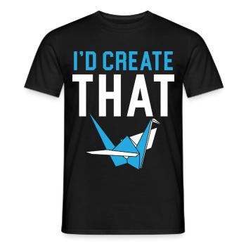 Das würde ich schaffen Papierkunst Origami Japanis - Männer T-Shirt - Schwarz - Vorne - AI Model Male 178 light (178cm)