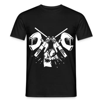 Glühender Schweißer Schutzhelm - Männer T-Shirt - Schwarz - Vorne - AI Model Male 178 light (178cm)