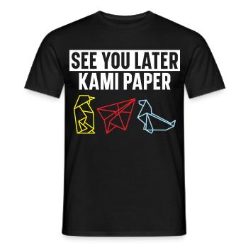 See You Later Kami Papier Origami Japanische Kunst - Männer T-Shirt - Schwarz - Vorne - AI Model Male 178 light (178cm)