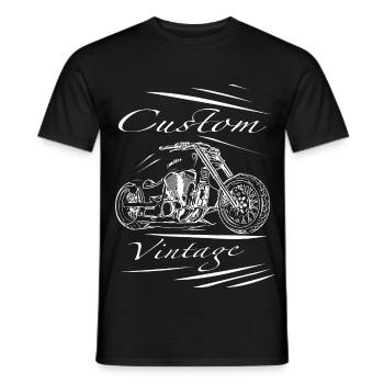 Custom Vintage Motorrad - Männer T-Shirt - Schwarz - Vorne - AI Model Male 178 light (178cm)