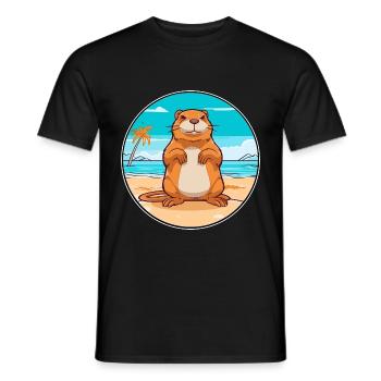 Gopher Aquarell Cartoon Kawaii Clipart Tier - Männer T-Shirt - Schwarz - Vorne - AI Model Male 178 light (178cm)