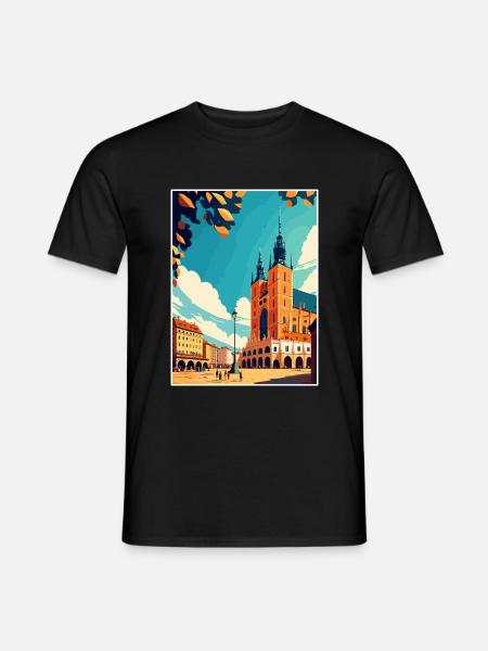 Krakau Polen Vintage Reiseposter WPA Souvenir - Männer T-Shirt - Schwarz