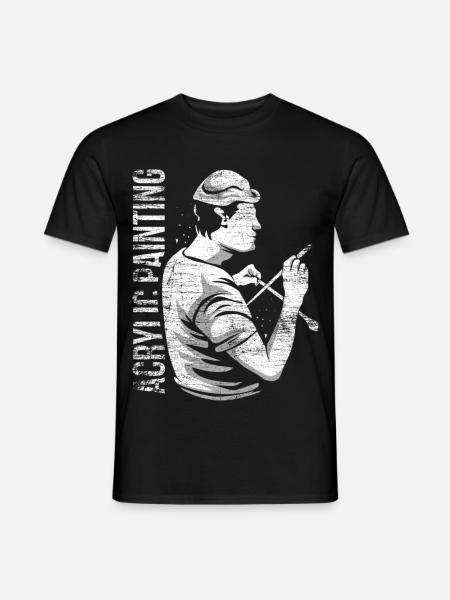 Kreativer Acrylmaler Leinwandkunst - Männer T-Shirt - Schwarz
