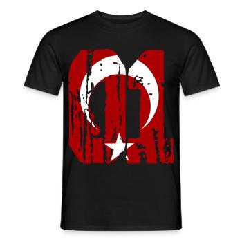 Adana 01 used Styl - Männer T-Shirt - Schwarz - Vorne - AI Model Male 178 light (178cm)