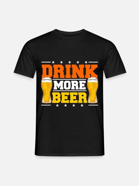 Bier Trinker Alkoholiker - Männer T-Shirt - Schwarz