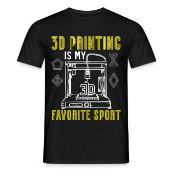 3D-Drucken ist mein Lieblingssport Machinist - Männer T-Shirt - Schwarz - Vorne - AI Model Male 178 light (178cm)