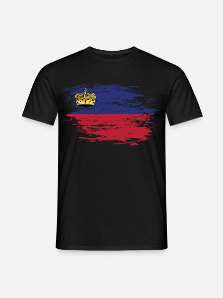 Liechtenstein Flagge used - Männer T-Shirt - Schwarz