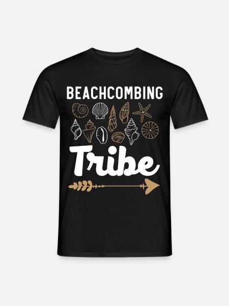 Beachcombing Tribe Shell Collection Strandkamm - Männer T-Shirt - Schwarz