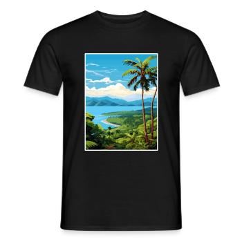 Nicoya Halbinsel Costa Rica Vintage Reiseposter - Männer T-Shirt - Schwarz - Vorne - AI Model Male 178 light (178cm)