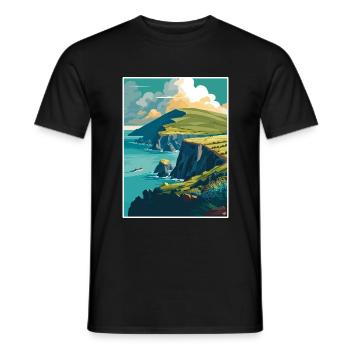 Dingle Halbinsel Irland Vintage Reiseposter WPA - Männer T-Shirt - Schwarz - Vorne - AI Model Male 178 light (178cm)