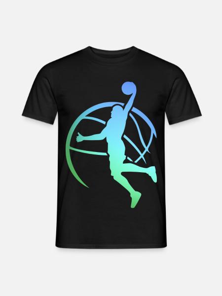 Dunking Basketball Spieler Basketballer Bball - Männer T-Shirt - Schwarz