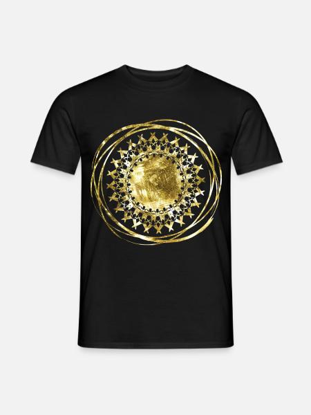 Mandala gold - Männer T-Shirt - Schwarz