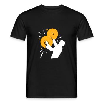 Schwungvolles Becken Schlagzeug - Männer T-Shirt - Schwarz - Vorne - AI Model Male 178 light (178cm)