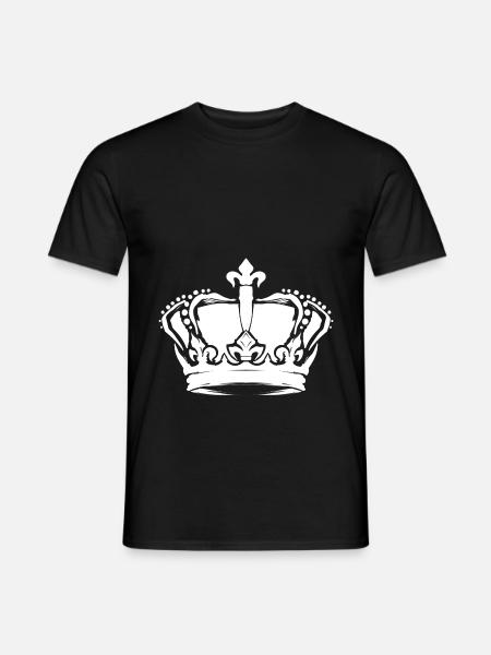 Weiße Krone Queen Partnerlook Damen - Männer T-Shirt - Schwarz