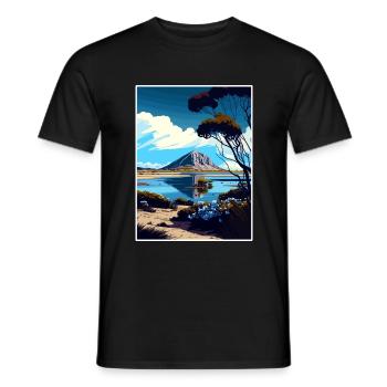 Morro Bay State Beach Kalifornien Reiseposter - Männer T-Shirt - Schwarz - Vorne - AI Model Male 178 light (178cm)