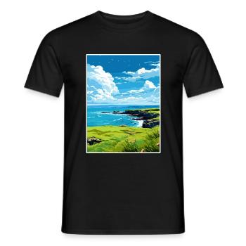 Rame Halbinsel Cornwall Vintage Reiseposter WPA - Männer T-Shirt - Schwarz - Vorne - AI Model Male 178 light (178cm)