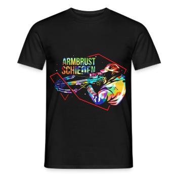 Präziser Armbrustschütze Mittelalter - Männer T-Shirt - Schwarz - Vorne - AI Model Male 178 light (178cm)