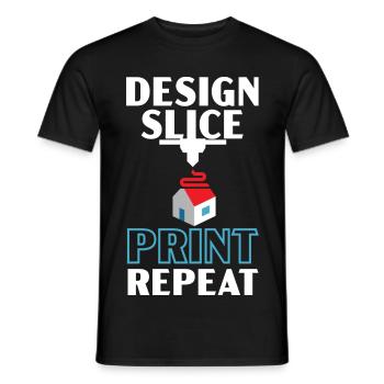 Design Slice Druck Wiederholung Machinist 3D Druck - Männer T-Shirt - Schwarz - Vorne - AI Model Male 178 light (178cm)