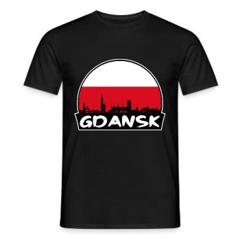 Danzig Polen Flagge Skyline Silhouette Reiseabzeichen - Männer T-Shirt - Schwarz - Vorne - AI Model Male 178 light (178cm)
