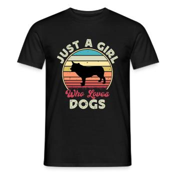 Australischer Cattle Hund Liebe Silhouette Retro Sonnenuntergang - Männer T-Shirt - Schwarz - Vorne - AI Model Male 178 light (178cm)