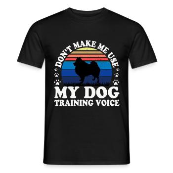 Deutscher Spitz Hundeliebhaber Silhouette Vintage Sonnenuntergang - Männer T-Shirt - Schwarz - Vorne - AI Model Male 178 light (178cm)