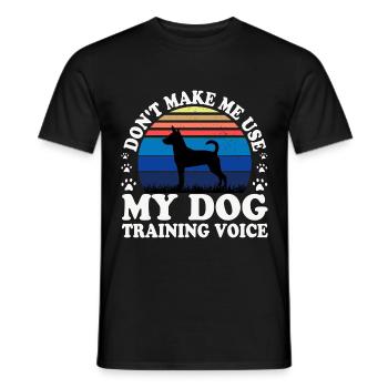 Decker Rat Terrier Hund Silhouette Retro Sonnenuntergang - Männer T-Shirt - Schwarz - Vorne - AI Model Male 178 light (178cm)