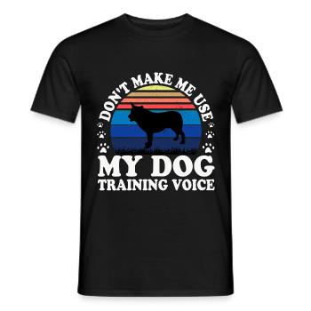 Australischer Cattle Hund Liebe Silhouette Retro Sonnenuntergang - Männer T-Shirt - Schwarz - Vorne - AI Model Male 178 light (178cm)