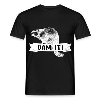 Flinker Kanadabiber Dammbaumeister - Männer T-Shirt - Schwarz - Vorne - AI Model Male 178 light (178cm)